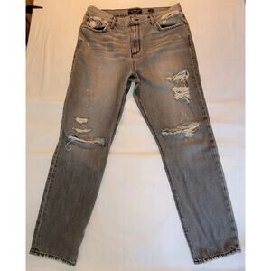 Lucky Brand Bridgette Skinny Jeans Women's Size 8/29 Stretch Gray Denim Rip Torn